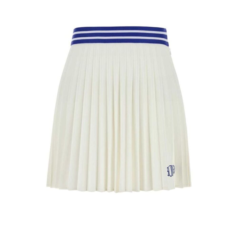 BODE Pleated Tennis Skirt with Striped Waistband Women WHITE Skirts